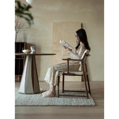 Fani |雪线简椅约风格藤条木制餐椅61064家客庭厅靠j背设计椅