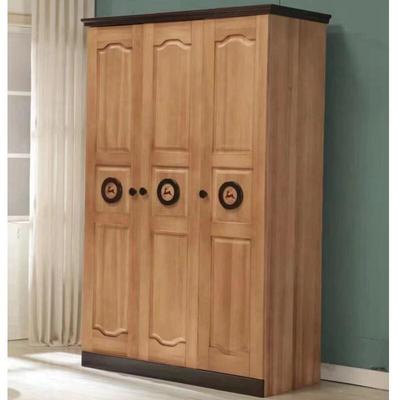 全实木储两门衣柜童小鹿儿衣柜三门约衣橱实木物柜简四门衣柜衣帽