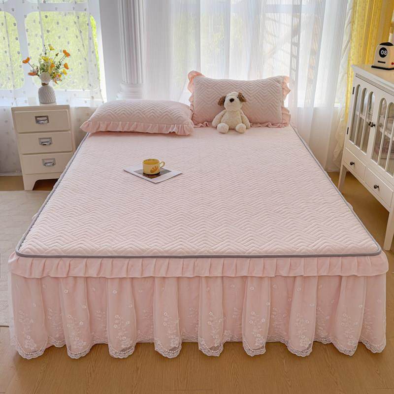 拆HOK洗床裙床笠三件件加厚夹棉保床罩单套冬季牛奶绒暖床盖床套,床上用品,床裙,淘宝优惠券,粉丝福利购,淘宝优惠卷