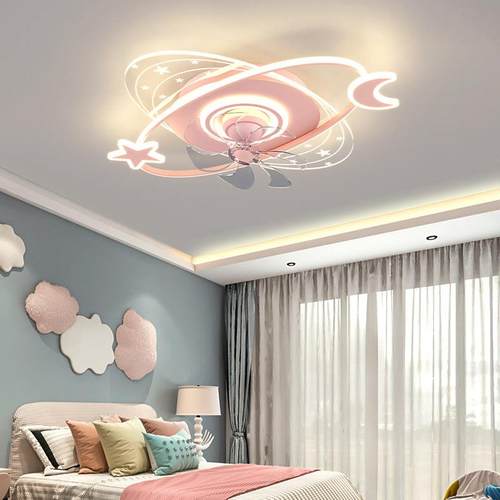 8820网童房风灯红ins男孩女孩房间吊儿扇灯扇现代简约卧室吸顶电