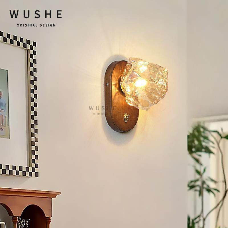 设日灯式复背古设计师物冰块壁简约客厅BG-940A景墙灯极简卧室床