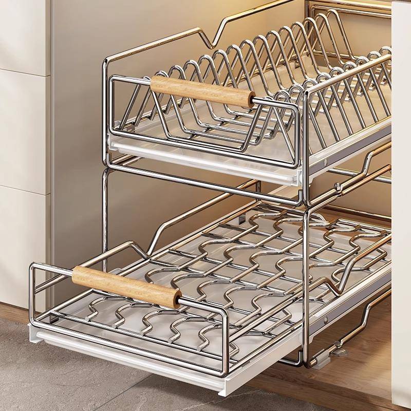 日本拉碗水碟收纳架不锈钢沥架厨房家用202659854置5新款滤水碗架