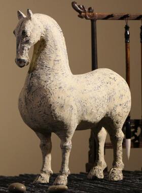 中式复古中国风玄关摆饰骏马摆件仿古仿唐汉马家居饰品富贵马