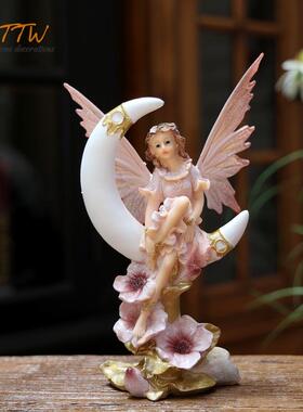 欧式创意公主花仙子女孩桌面摆件客厅书房少女心梳妆台装饰品礼物