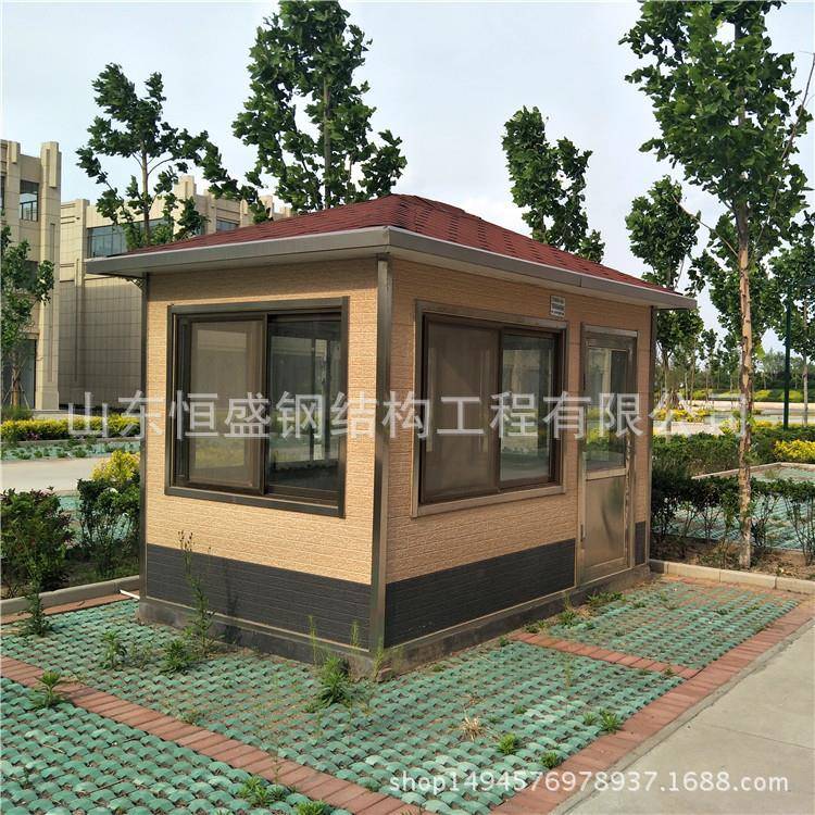 不锈钢岗亭门卫铝合金保安亭户外治安亭可移动亭钢结构收费亭