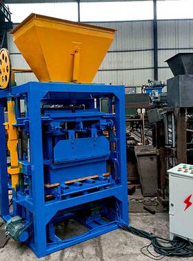 出口半自动制砖机QT4-24混凝土免烧空心砖机设备brickmachine