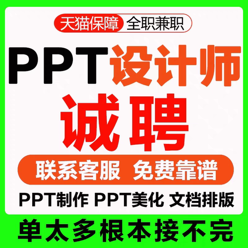 招聘ppt代制作设计师接单兼职PS平面美工AI海报商标logo设计