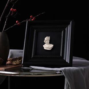 法式中古风装饰画 画高级感古希腊人物头像石膏壁画 画客厅立体室