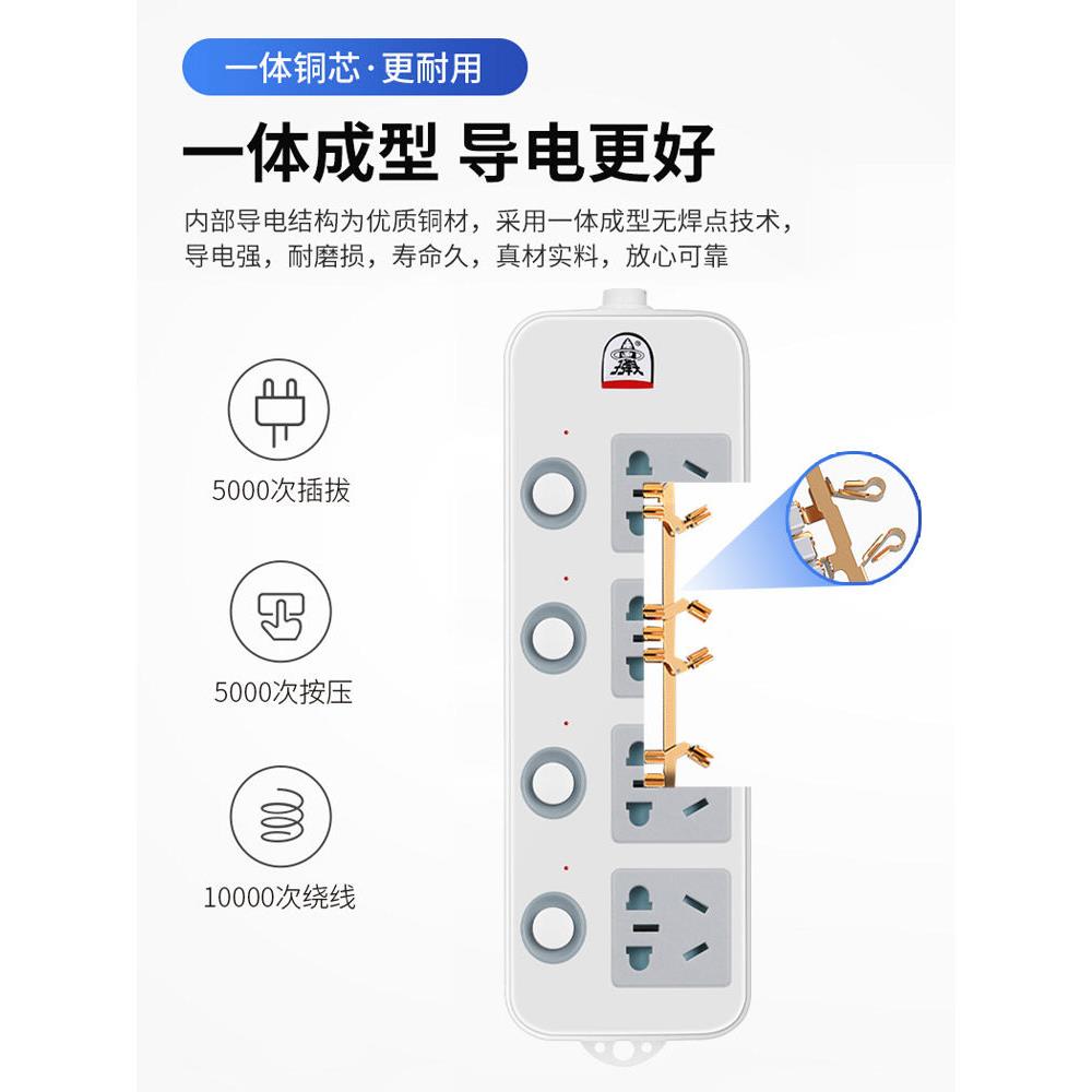 子弹头USB智板能能插座面快充电源转换器多功766移动插排接排线板