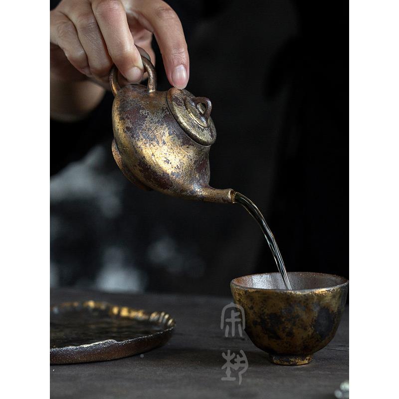 吉艺金银茶杯大师杯覆OJC古窑造镀茶杯小茶杯茶杯茶杯手质工制作
