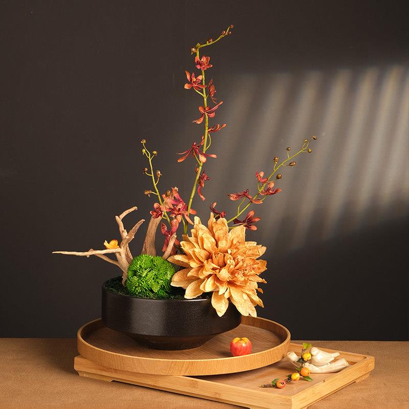 TZ-648新中摆式室禅意彷真艺花摆件玄光装饰花样板间假花餐桌内花