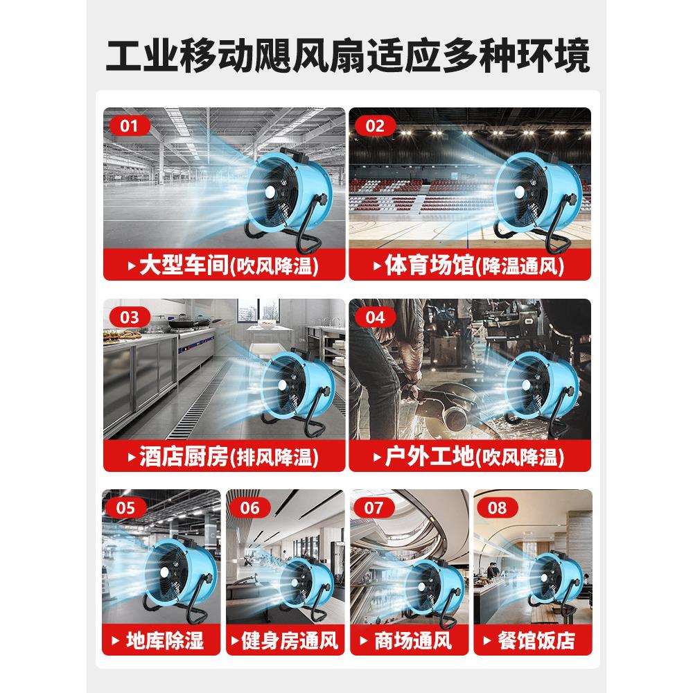 工业电108风扇可移动工厂间风扇商用工地趴车地扇风强力大功率地