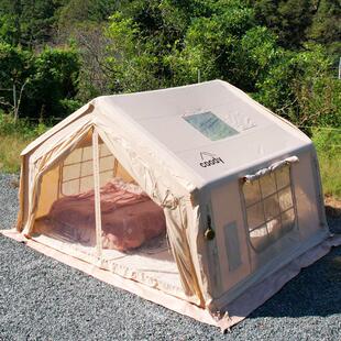 酷迪coody10㎡充气式帐棚野外露营过夜秋冬户外防风防雨棉布屋脊