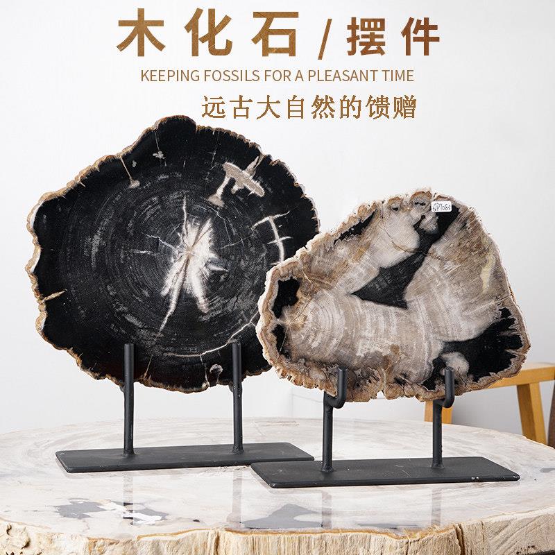 客厅创意摆件木石QPT酒柜装化面饰品简中约现代新式样板房客厅桌