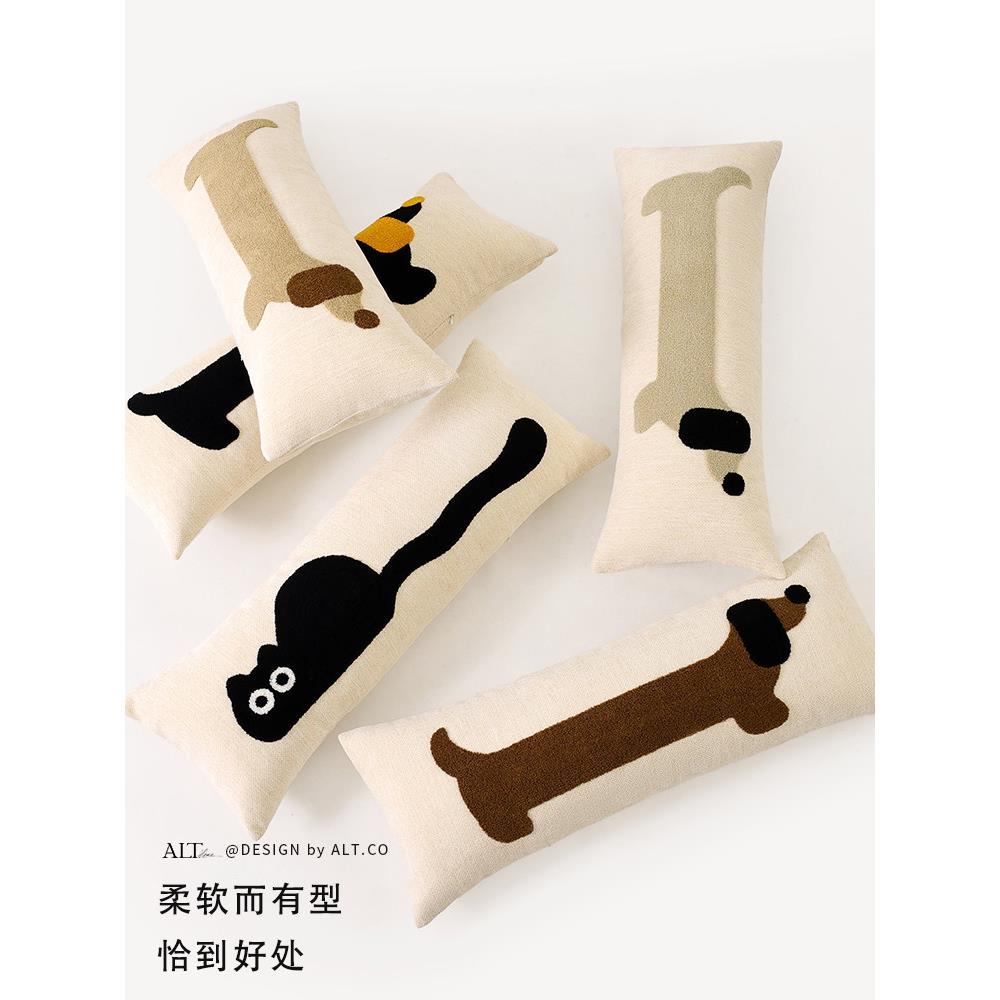 可爱卡通动物长条形沙发加抱靠枕枕客厅长靠RYA长条枕含芯背床头