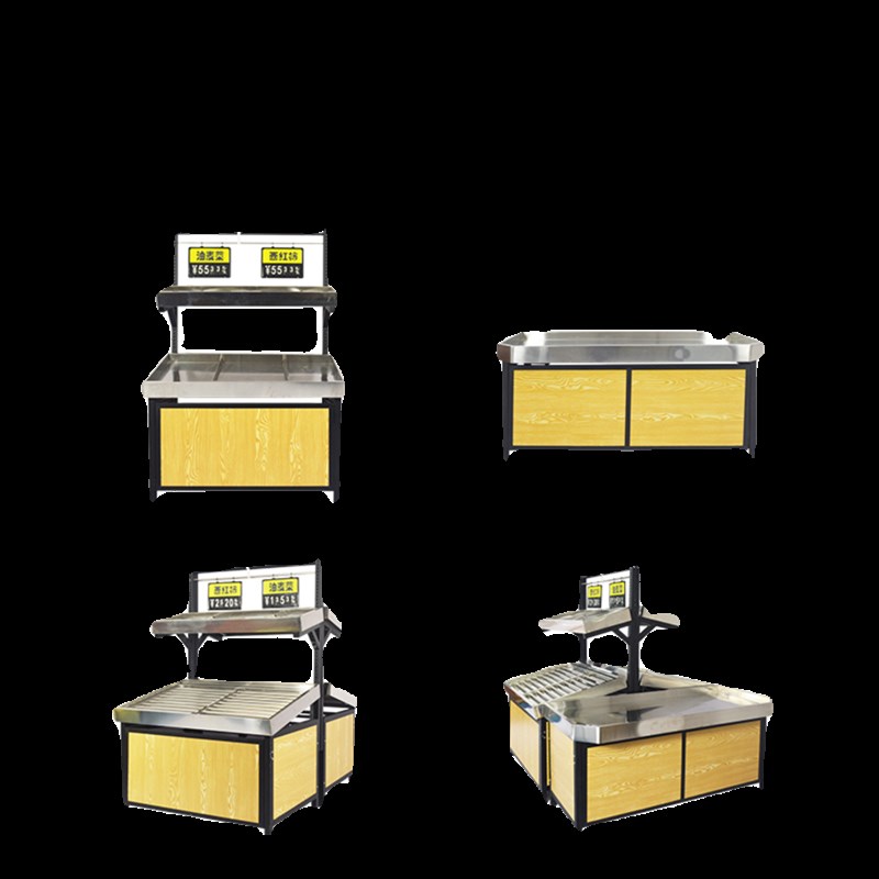 不锈钢水果货架商场超市蔬菜生鲜展示架子菜店陈列架单双面5