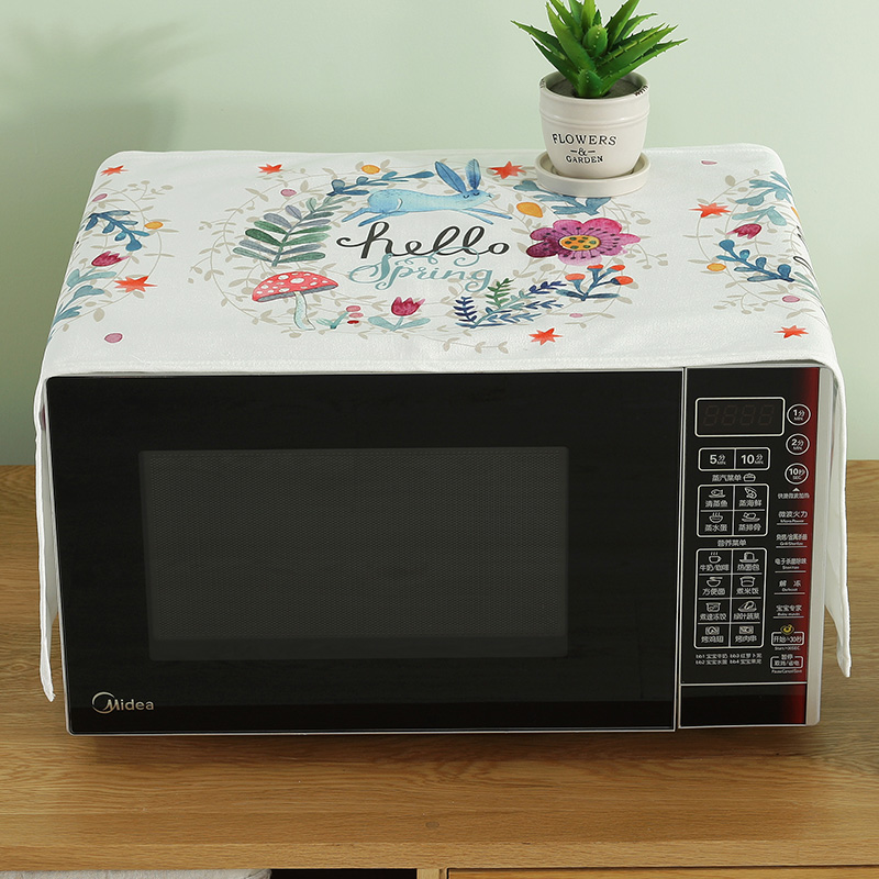 卡通可爱韩式微波炉罩子布艺防尘罩盖布烤箱罩电炉烤火防尘布通用