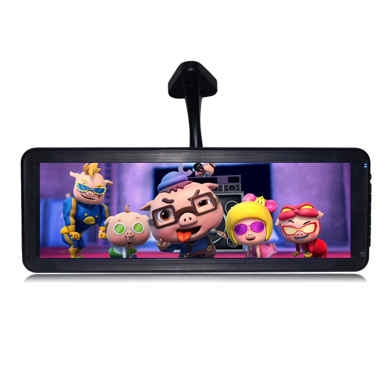 9寸 车载后视镜支架显示器分割屏三分割汽车后视倒车