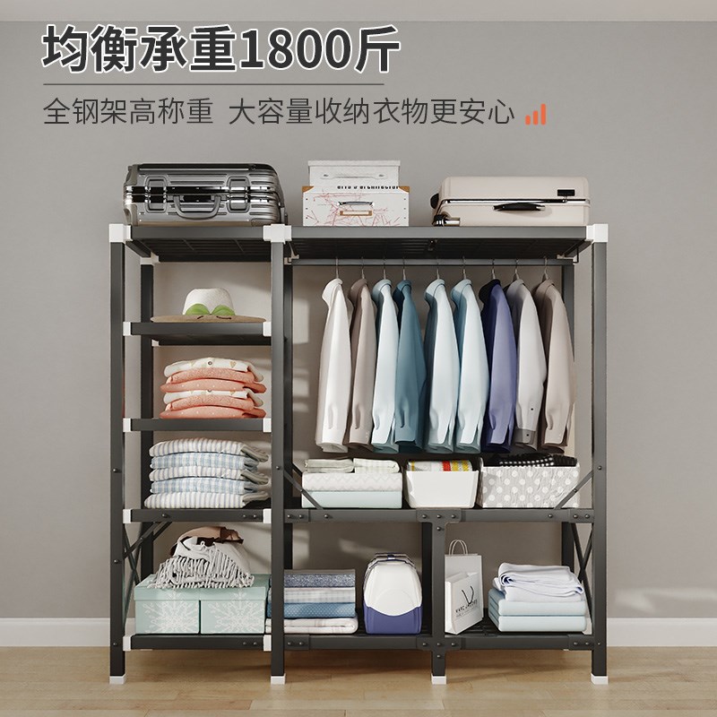折叠衣柜家用卧室免安装布衣橱出租房用钢架结实耐用小型202新款