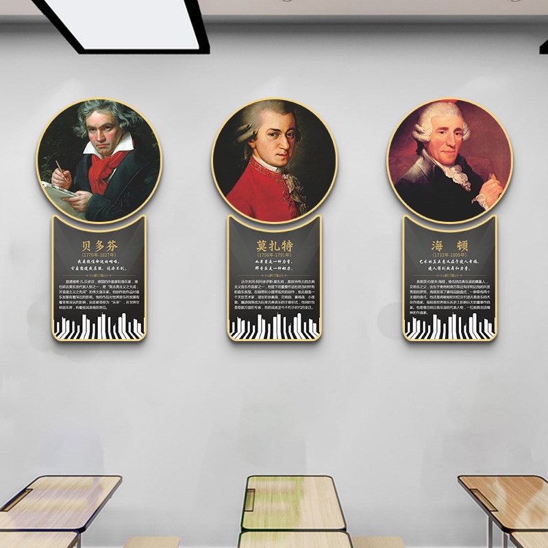 音乐家挂画琴行墙面装饰壁画艺术背景墙宣传海报画钢琴教室装饰画