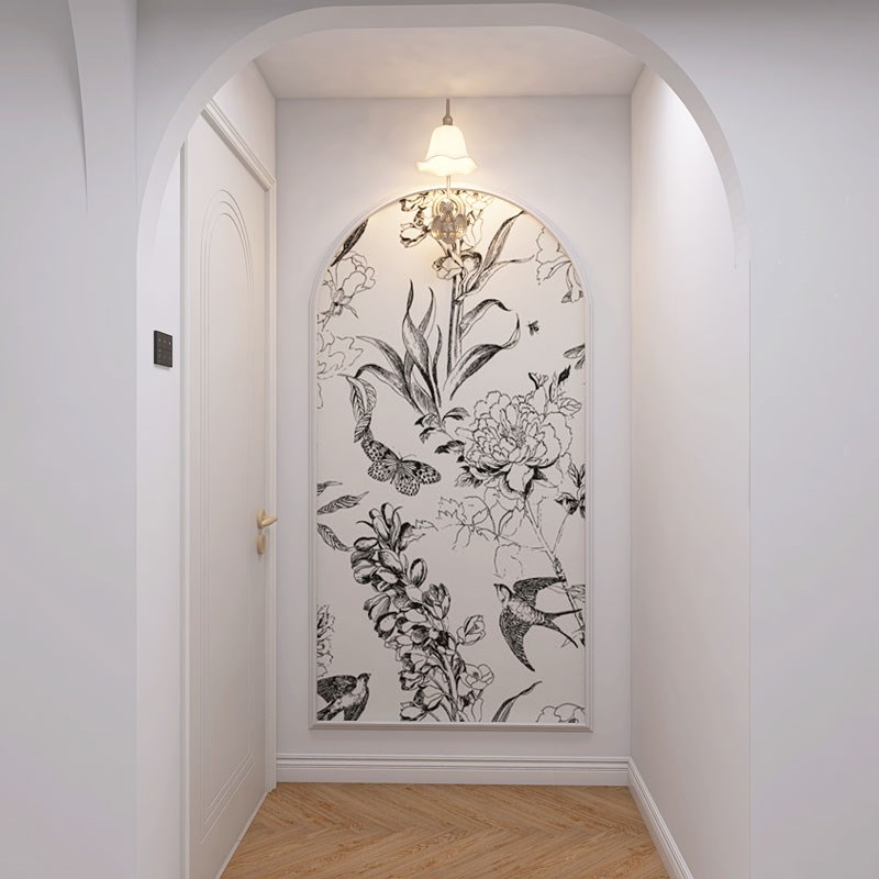 墙纸3d立体法式复古森林电视背景墙壁纸客厅墙布卧室壁画玄关壁布