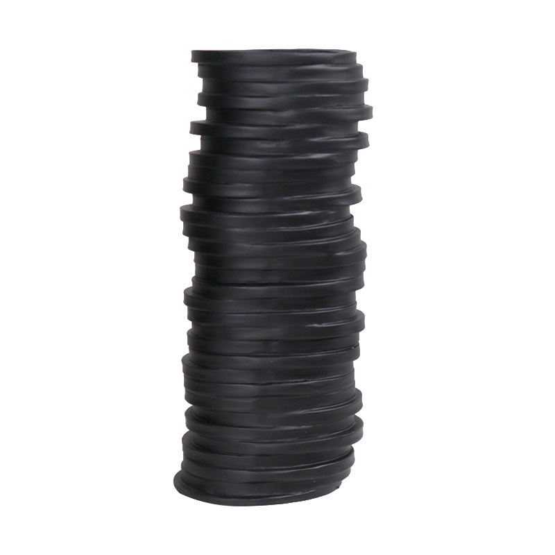 现代陶瓷艺术黑色圆环层叠花器摆件样板间客厅玄关桌面装饰品