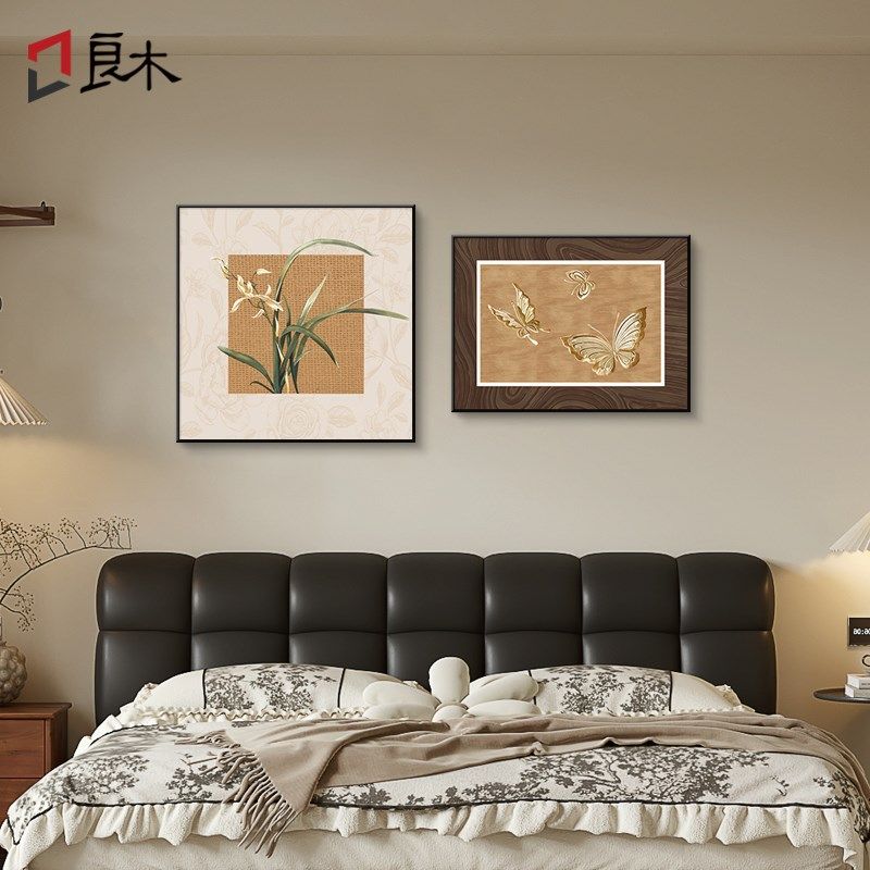 复古鸟宋代美学卧室床头装饰画中古风卧房间沙发背景墙上挂画,家居饰品,现代装饰画,淘宝优惠券,粉丝福利购,淘宝优惠卷