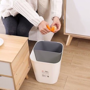 分格分类两用家用干湿分离垃圾桶厨房双层无盖简R约客厅垃圾筒小