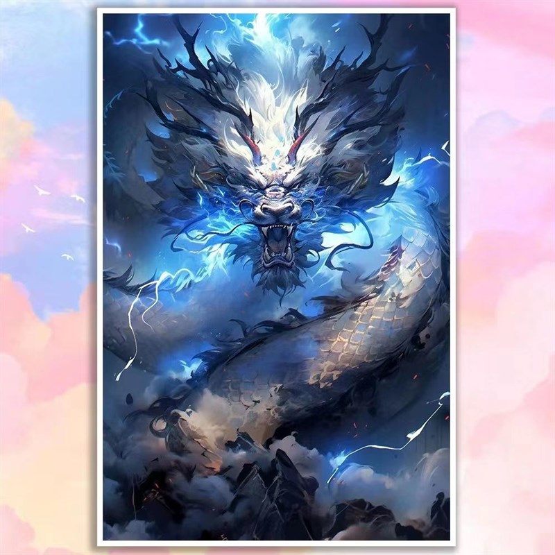 国潮中国风山海经神兽diy数字油画高级感客厅卧室手工填色充绘画