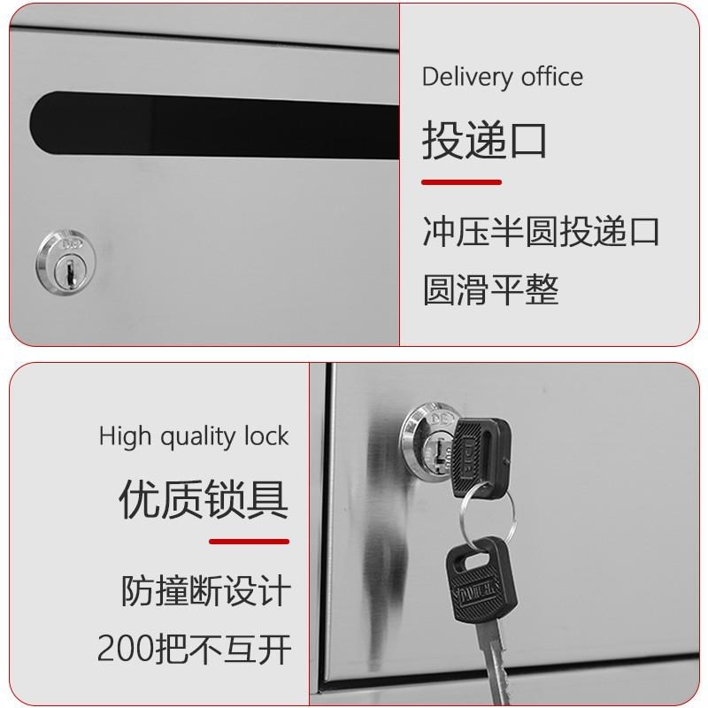 304不锈钢信报箱小区公寓室外落地挂墙多门快递信件存放投递直销