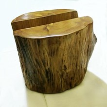 实木木墩大板支架树墩天然茶桌底座半圆树桩架子木质桌腿