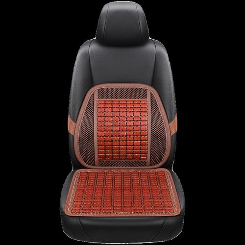 夏季汽车凉垫竹片腰靠车用透气竹席方垫办公室防滑木珠护靠背坐垫