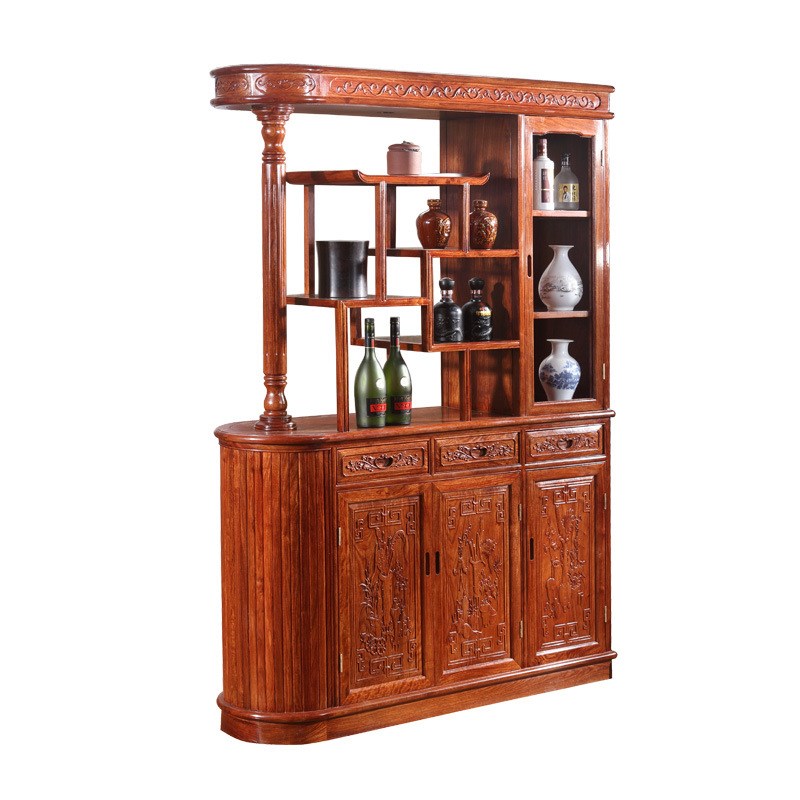 刺猬紫檀红木隔厅柜隔断柜客厅门厅屏风玄关柜博古架花梨实木酒柜
