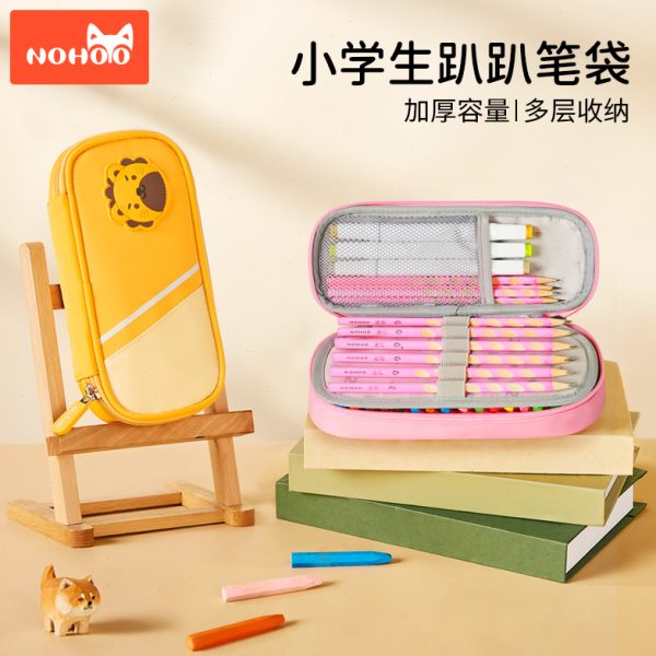 诺狐2023新款笔袋小学生文具袋可爱大容量儿童卡通铅笔文具盒多功