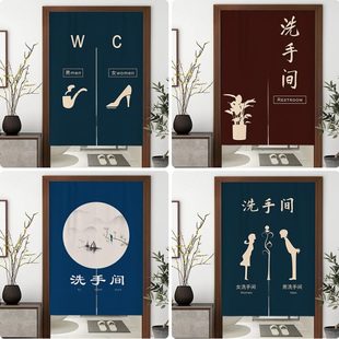 茶室洗手间门帘卫生间隔断帘子厕所半帘饭店餐厅商用免打孔遮挡帘