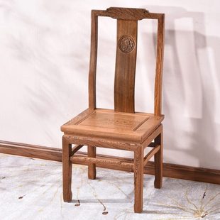 实木茶椅客人复古茶桌椅子 鸡翅木餐椅家用红木餐厅餐桌椅子新中式
