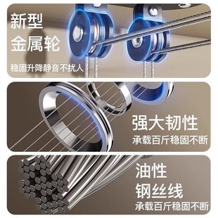 阳台手摇升降晾衣架四杆带横w杆折叠家用手动晒衣架晒被凉衣架神