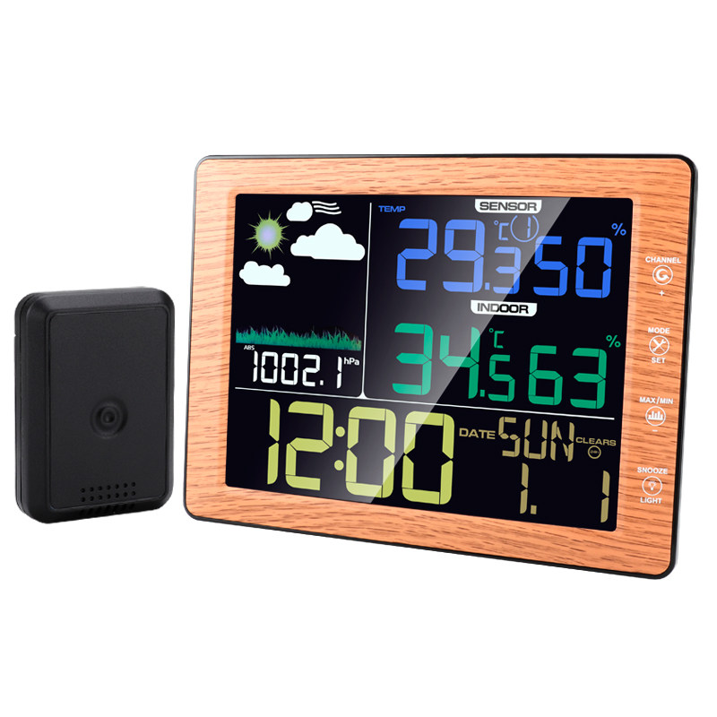 大屏数显彩屏气象站温度时钟天气预报数字闹钟桌面室内外温湿度计,家居饰品,台钟/闹钟,淘宝优惠券,粉丝福利购,淘宝优惠卷
