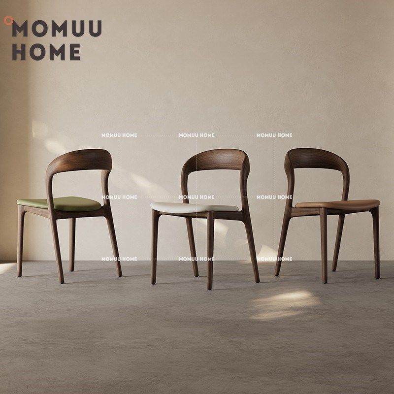 OUU意式极简实木餐椅家用书房靠背椅中古风复古酒店吃饭椅子,住宅家具,餐椅,淘宝优惠券,粉丝福利购,淘宝优惠卷