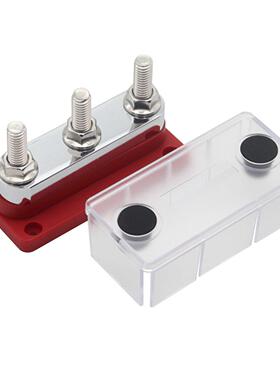 房车船舶汇线排M10大电流600A接线螺柱 红黑色3螺柱配电块汇线排