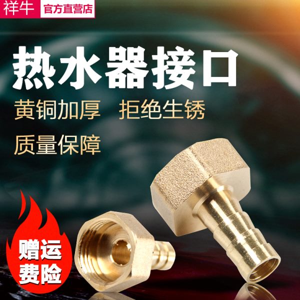 水管铜接头直通4分对丝四分热水器天然气接头配件转接头软管