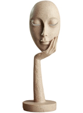 in韩国风人脸面具树脂家居装饰抽象雕塑咖啡民宿样品房