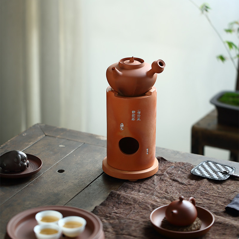炭火煮茶炉红泥小火炉潮州功夫茶具风炉副榜炉碳炉子煮茶木炭炉