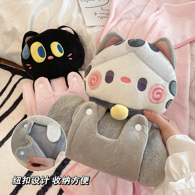 抱枕被子两用2023新款办公室午睡毯子二合一午休盖毯毛毯枕头靠枕