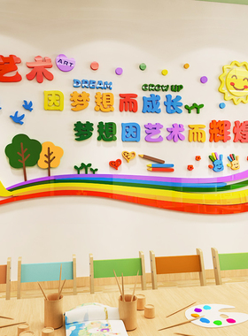 画室布置立体墙画幼儿园美术室培训班级教室创意面饰