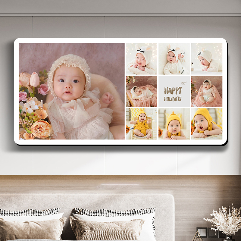 洗照片做成全家福相框挂墙冲印加寸带洗相片九宫格制作照片定制