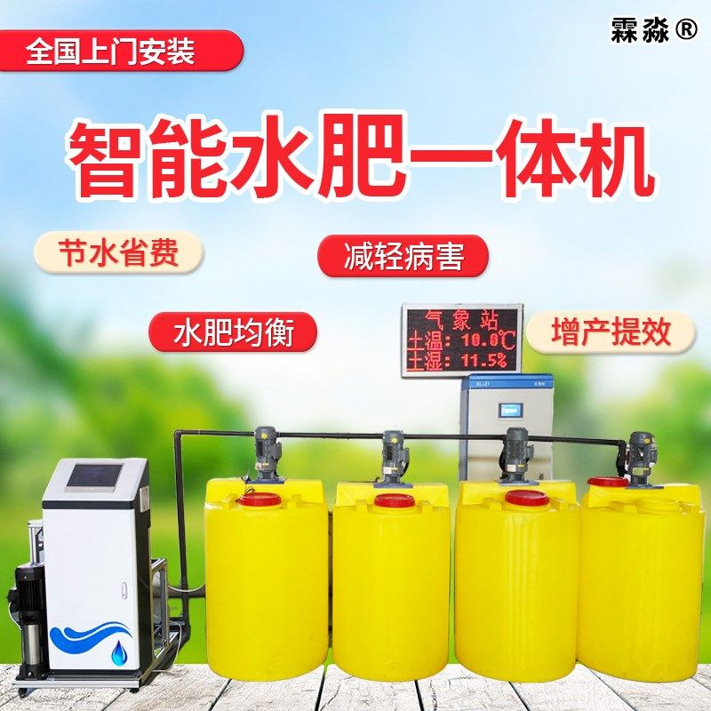 水肥体化滴灌设备大棚果树全自动智能水肥体水培系统施肥