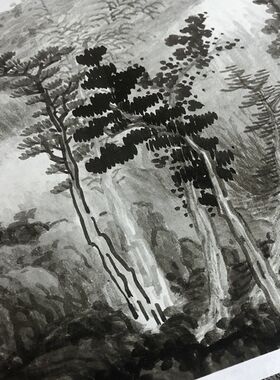 名画复制品龚贤山水图卷写意水墨山水画国画艺术微喷临摹饰画