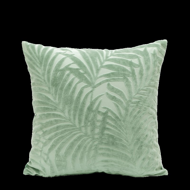 千舍浅绿色树叶割绒抱枕现代in风格样板房客厅沙发床品靠枕