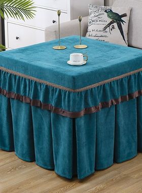 新款加绒烤火桌子罩正方形麻将烤火围罩电炉罩烤火被麻将桌